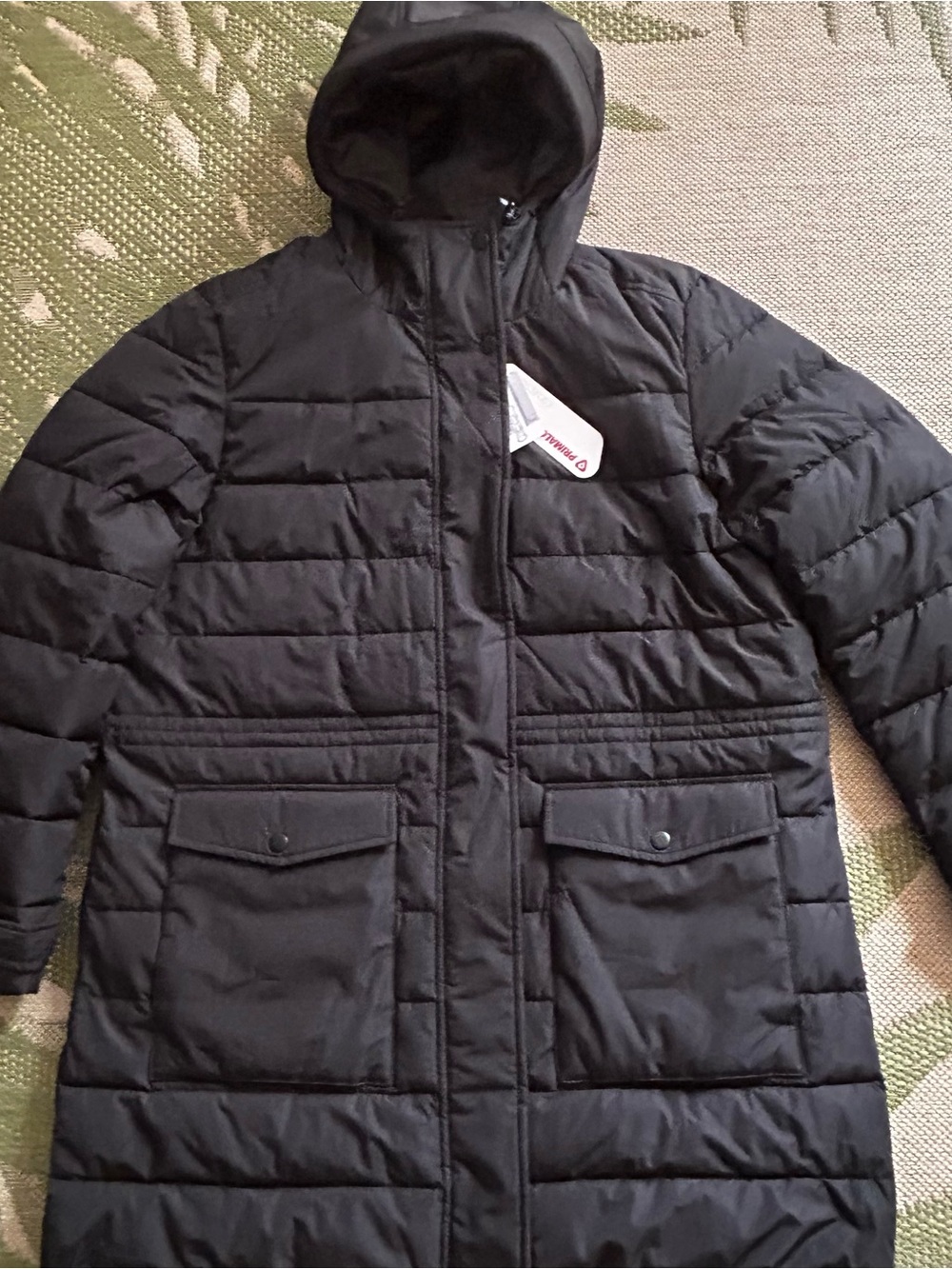 Vintage Lands' End Women’s Black Hooded Quilted Puffer Coat NWT size L